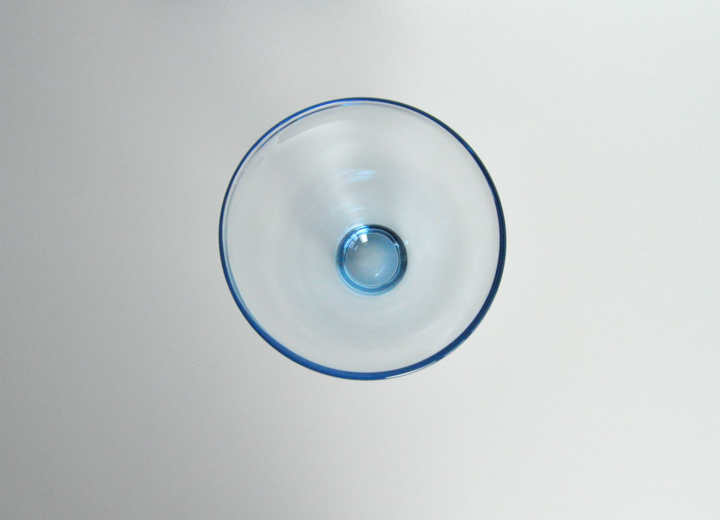 Hand blown Aqua blue glass bowl by Per Lütken for Holmegaard