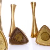 6 Ytterberg solid brass candlesticks for BCA Eskilstuna, Sweden, circa 19