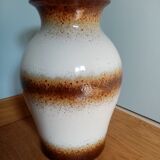 West Germany 290-34 vase in white and brown glazed ceramic
