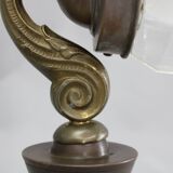 Lampe de bureau Sécession des années 1930, en laiton et verre, Tchécoslovaquie