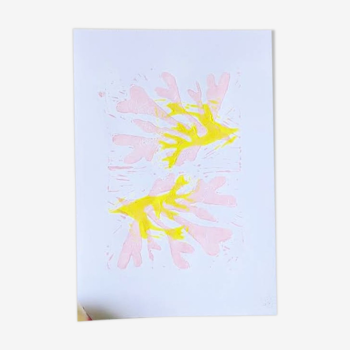 Illustration Flushed Pinky Yellow Seaweed Flashes
