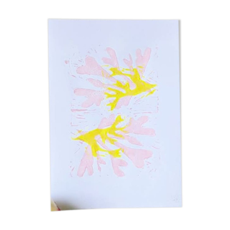 Illustration Flushed Pinky Yellow Seaweed Flashes