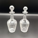 Two liquor decanters