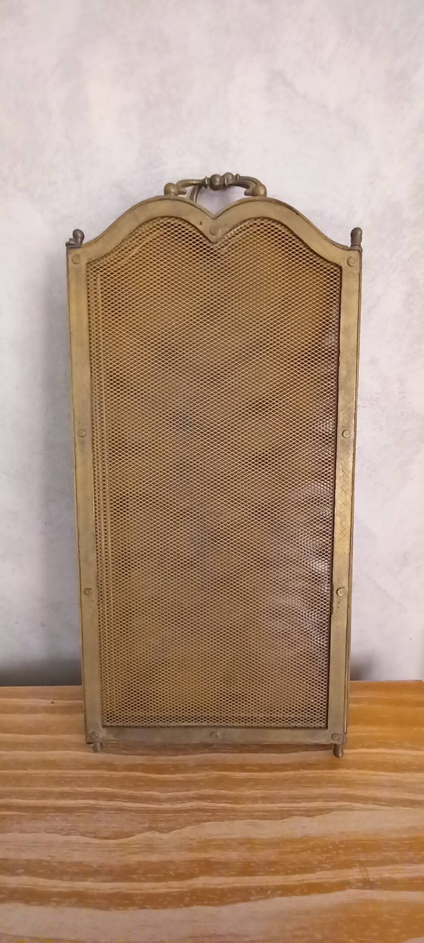 Brass fire screen