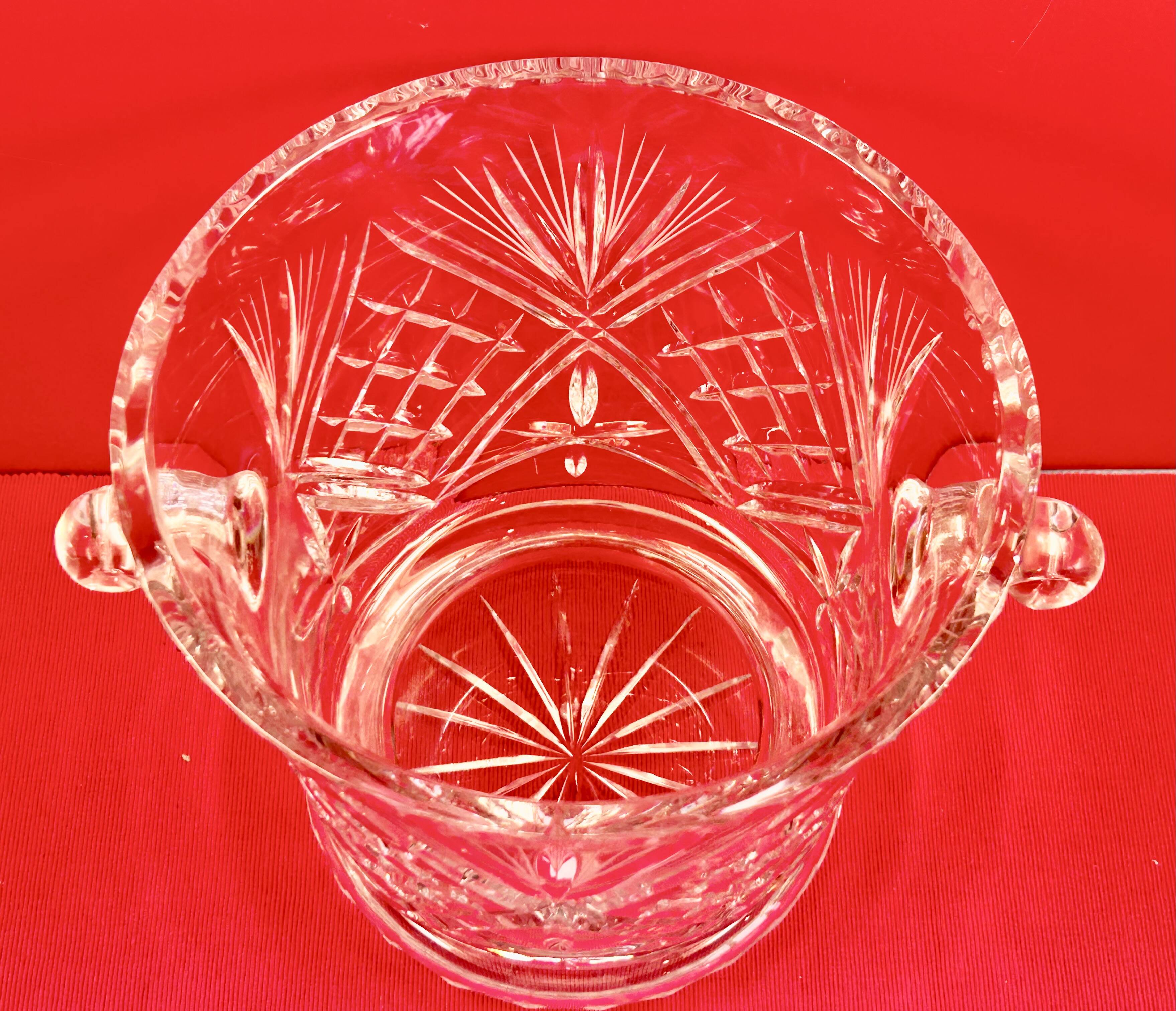 Ice Bucket, Champagne, Wine, 70s Vintage Cut Crystal 26 cm