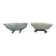 2 art deco enamelled cast iron planters