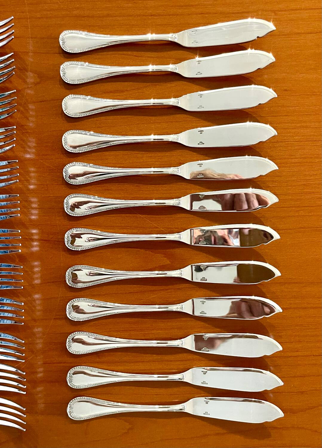 Christofle Malmaison, 12 fish cutlery sets, 24 pieces, new condition