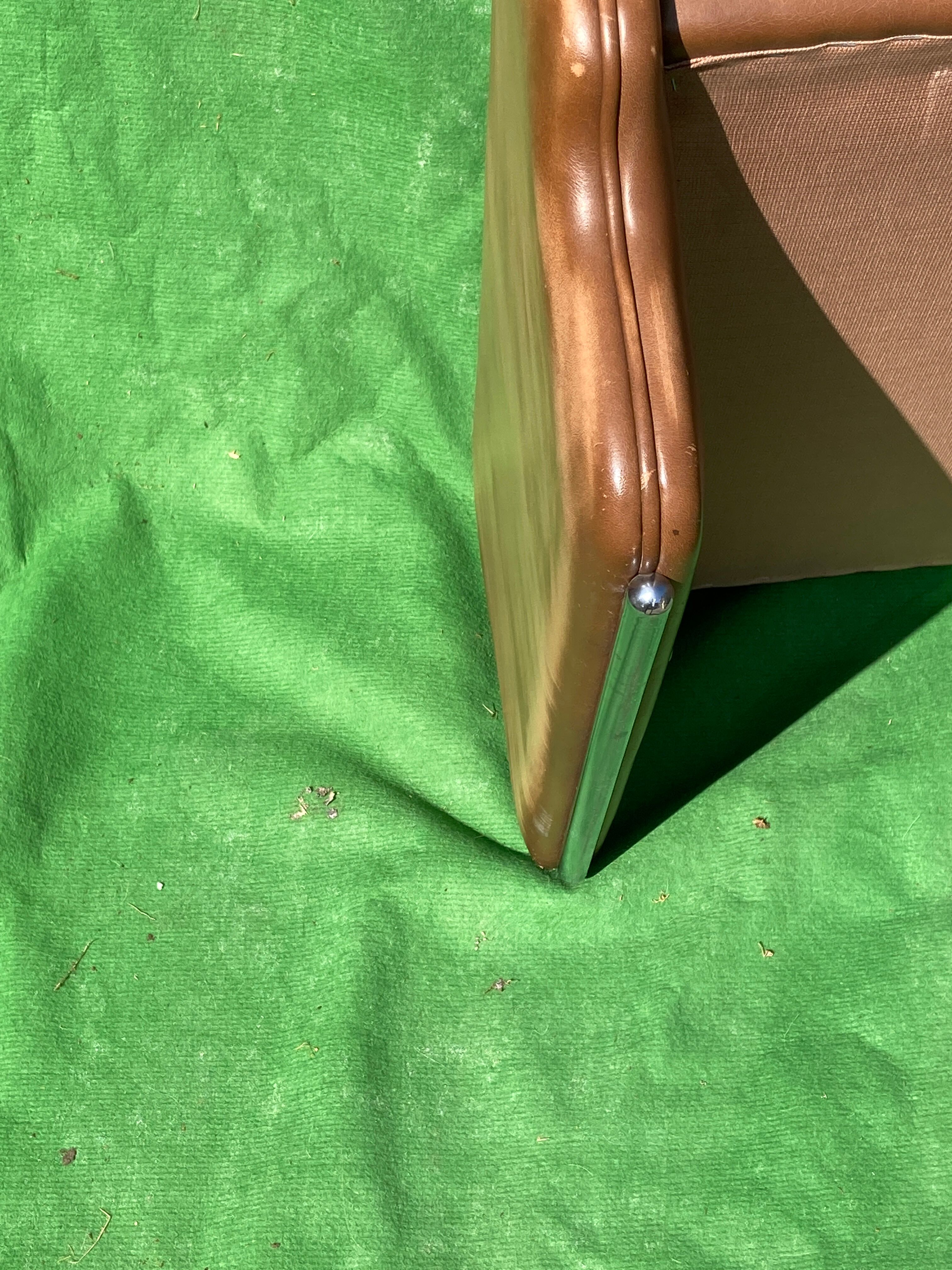 Leather and travertine coffee table, Switzerland 1970s