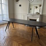 Custom made dining room table 280 x 100 x 75 solid black oak