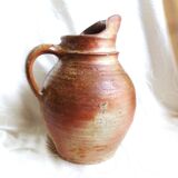 Old stoneware farm jug; stoneware pitcher for water, wine, cider...