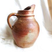 Old stoneware farm jug; stoneware pitcher for water, wine, cider...