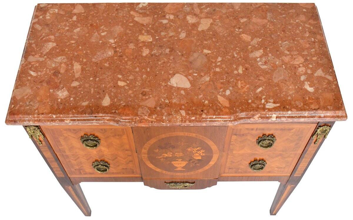 Louis XVI style commode in marquetry