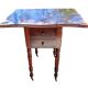 Foldable side table for washing or applying makeup in varnished solid wood 1920