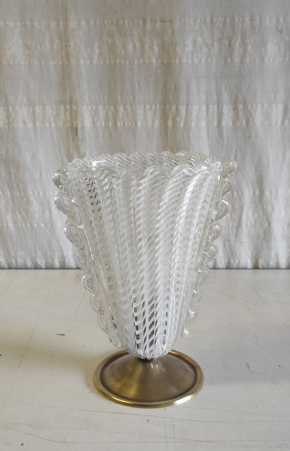 Table lamp with Murano glass shade - mid 20th century