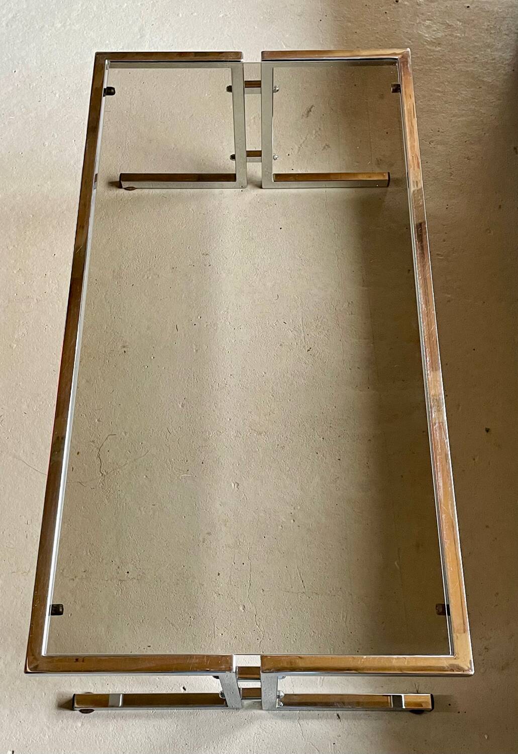 Vintage chrome and glass lounge table 1970