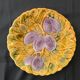 6 dessert plates in Sarreguemines barbotine. Fruit decoration.