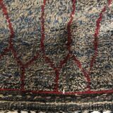 Berber carpet beni ouarain mottled brown and grey with red patterns 3.07x2.24m
