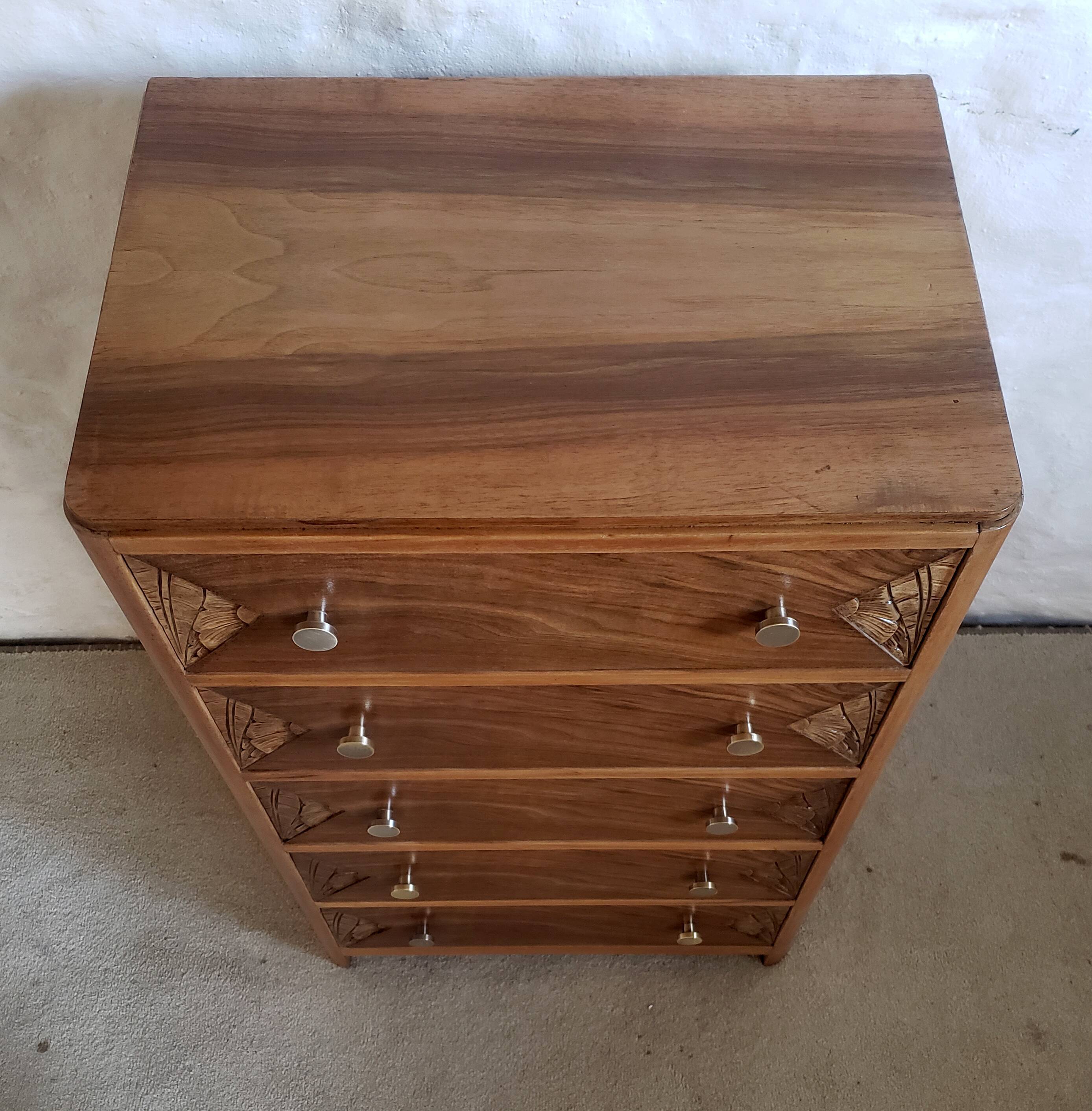 Walnut art-deco dresser