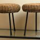 Tabouret bas en rotin
