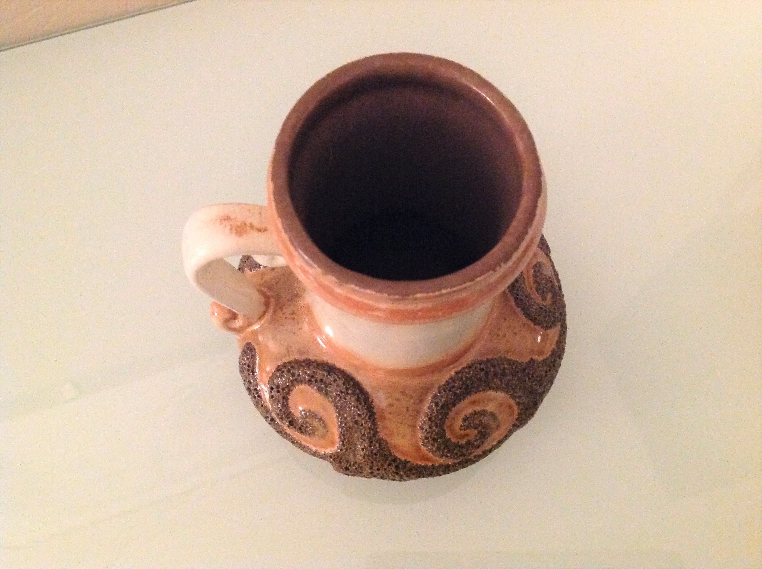 Fat Lava beige ceramic vase by Strehla West Germany vintage 60s-70s