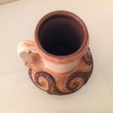 Fat Lava beige ceramic vase by Strehla West Germany vintage 60s-70s