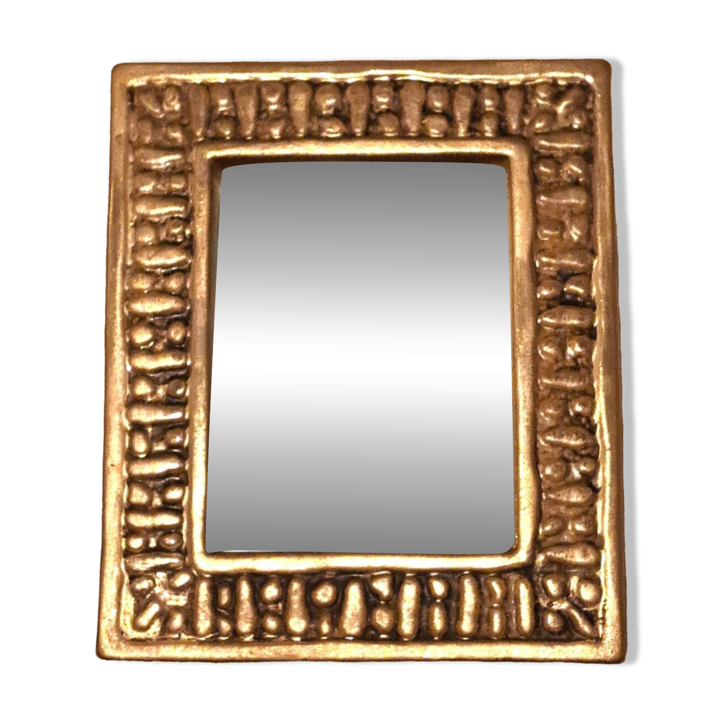 François Lembo mirror in golden ceramic