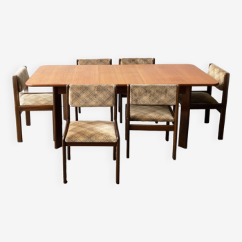 Table à manger G Plan du milieu du siècle des années 1960 avec 6 chaises assorties