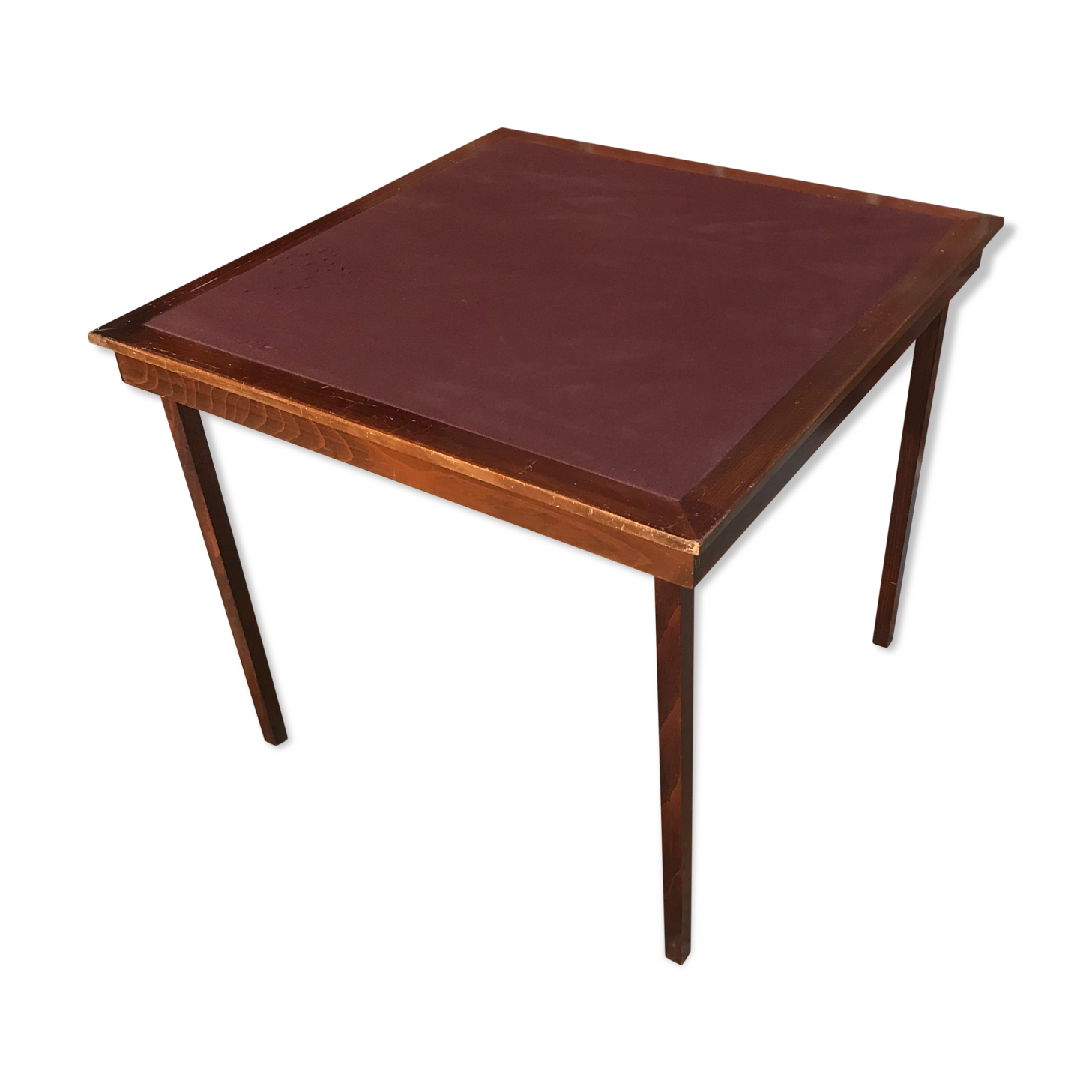 Table de jeu pliante avec tapis marron
