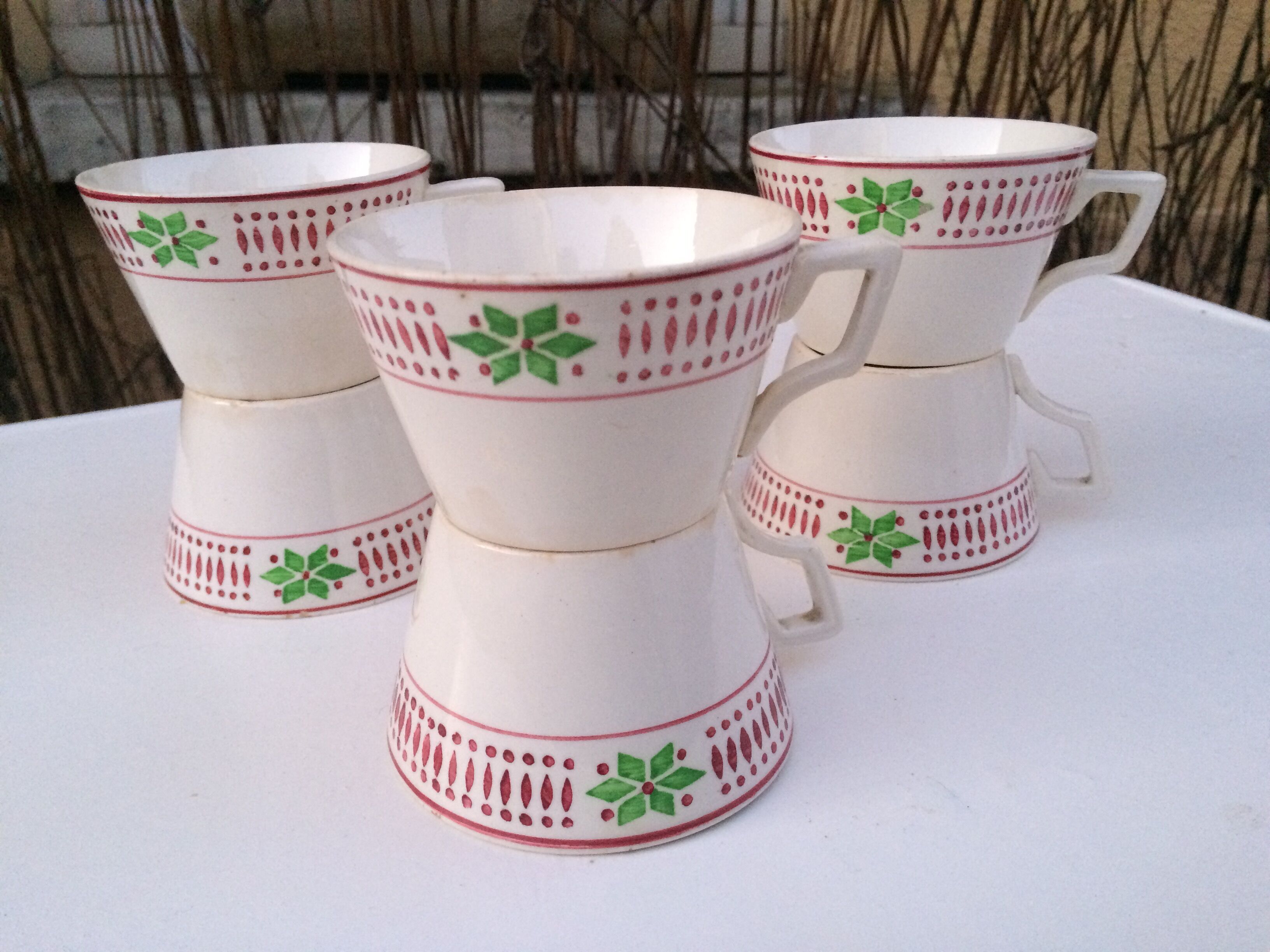 Digoin Sarreguemines coffee cups