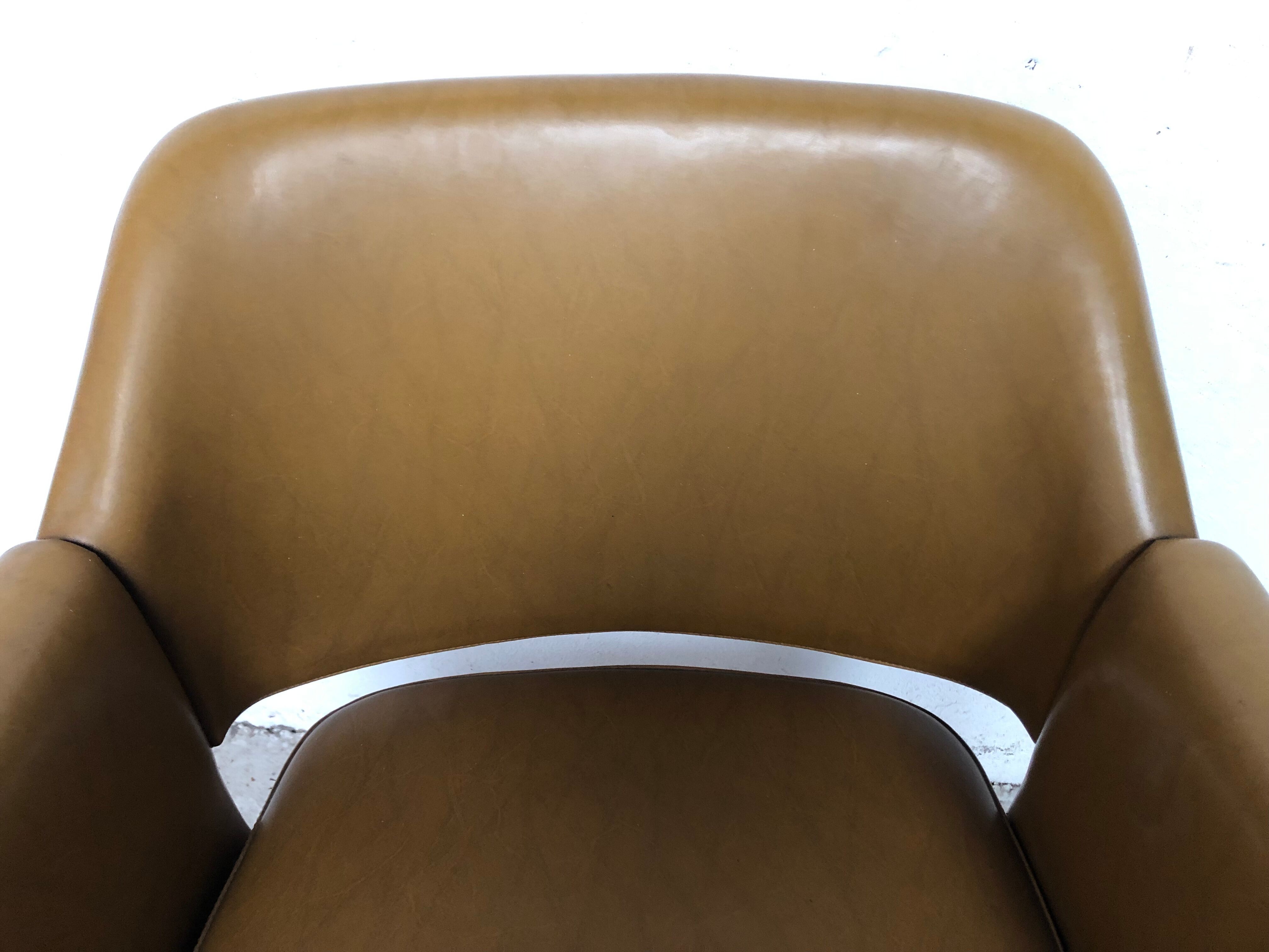 Armchair imitation leather Marc and Pierre Simon for Airborne 60s
