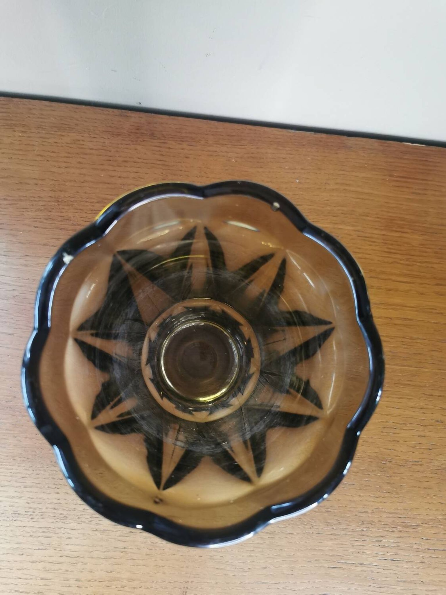 Vase vintage verre fumé