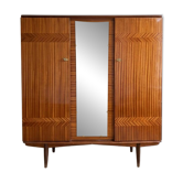 1950s wooden storage furniture with a mirror