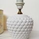 Lamp lampshade dried flowers foot white ceramic