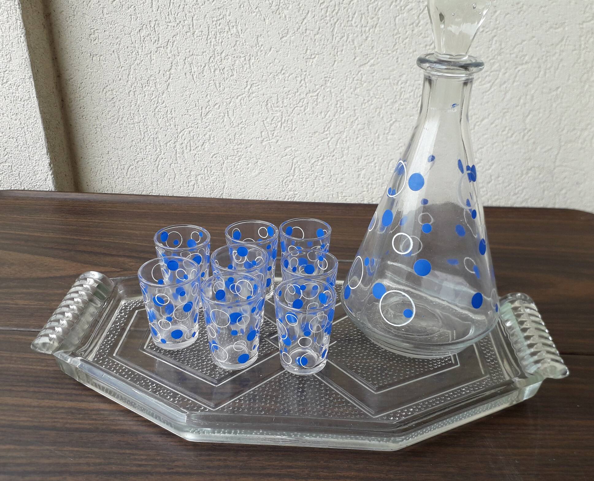 Service à liqueur plateau carafe et verres