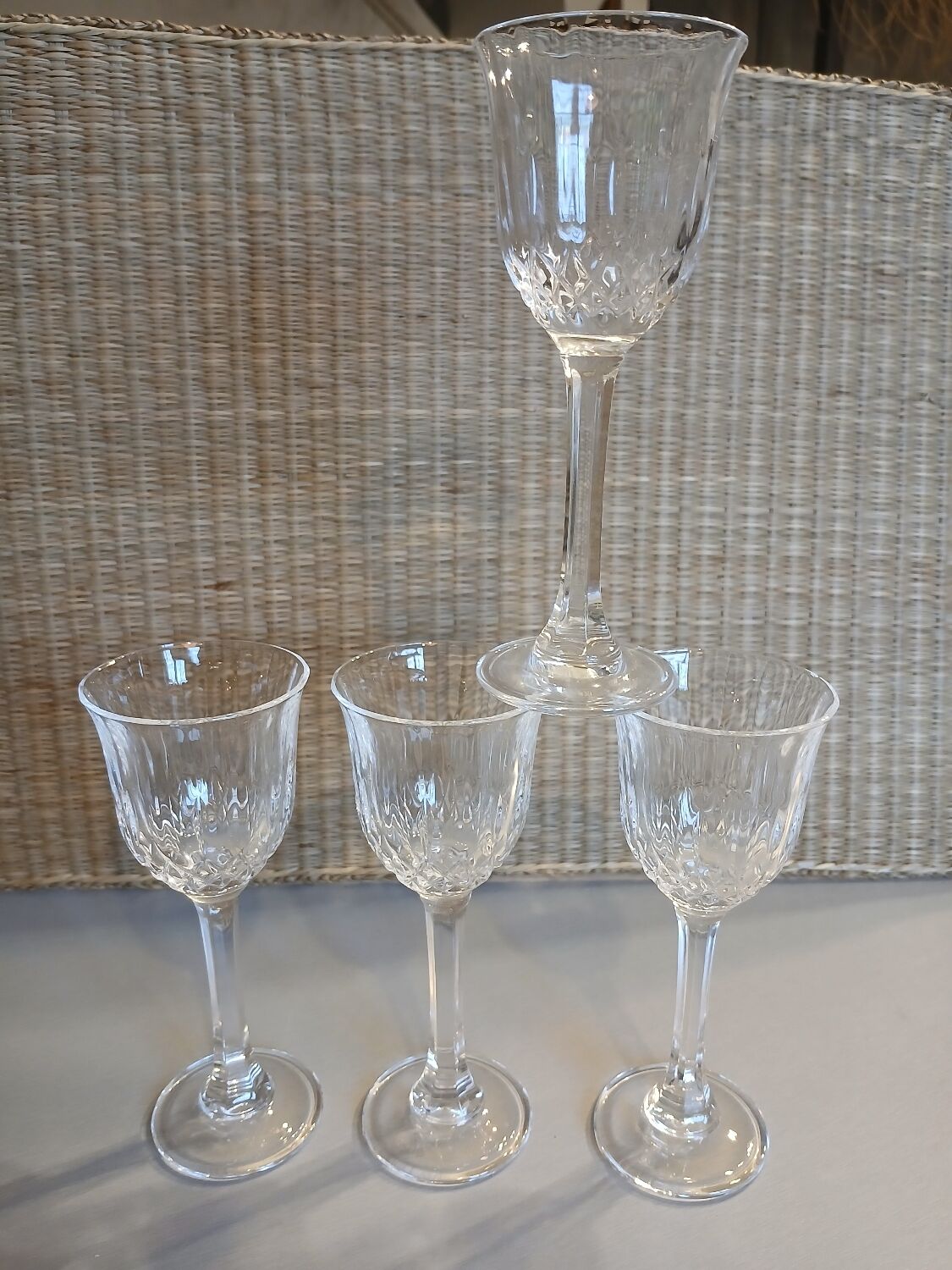 4 antique stemmed glasses