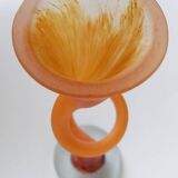 Large vintage soliflore vase in blown glass