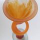 Grand vase soliflore vintage en verre soufflé