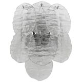 J.T. Kalmar Wall Light Frosted Glass Disc Modernist, Austria, 1960s