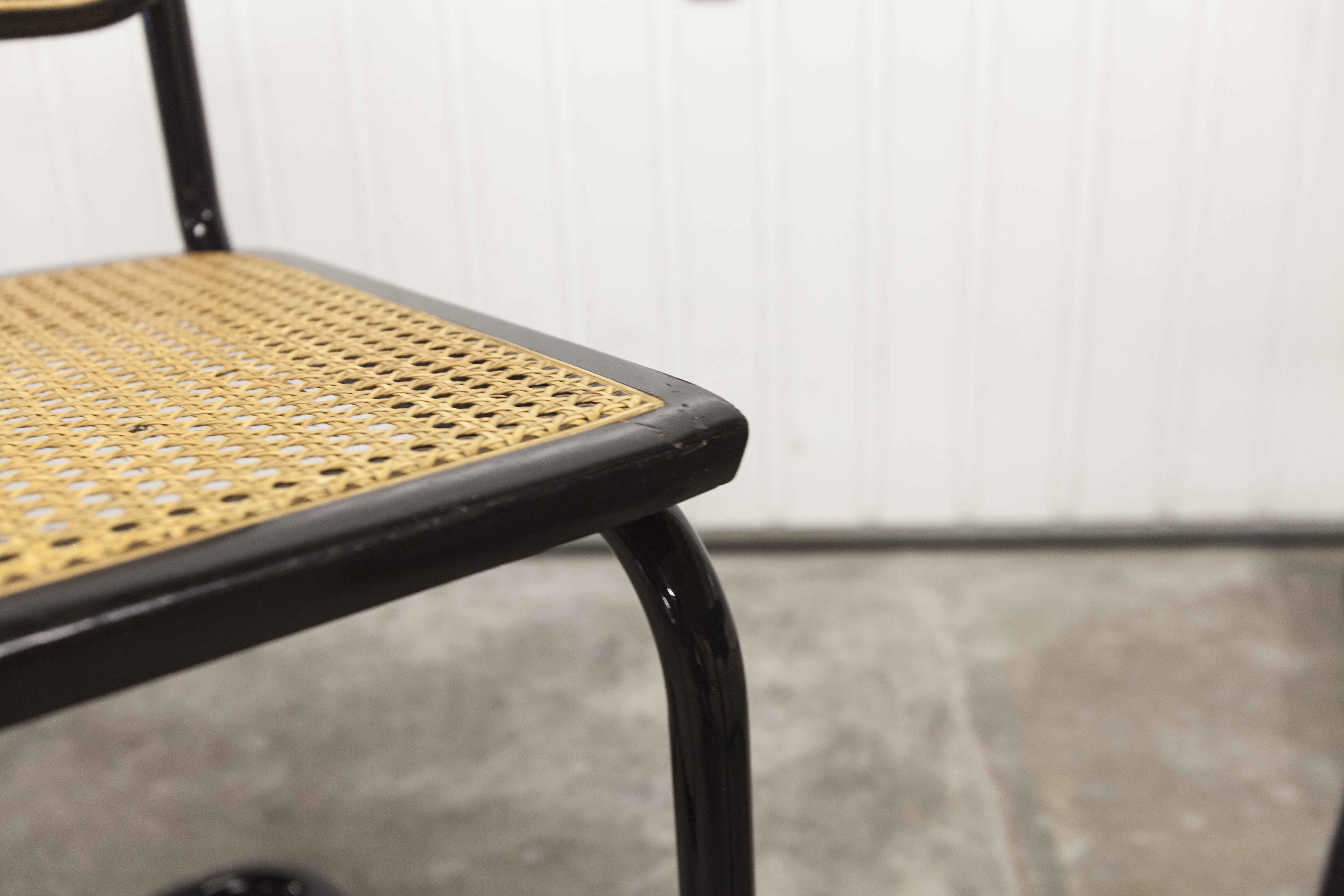 Pair of black Breuer B32 chairs restored, new stamps