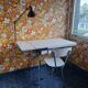 Extendable formica table and vintage 1960s chairs.