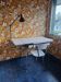 Extendable formica table and vintage 1960s chairs.