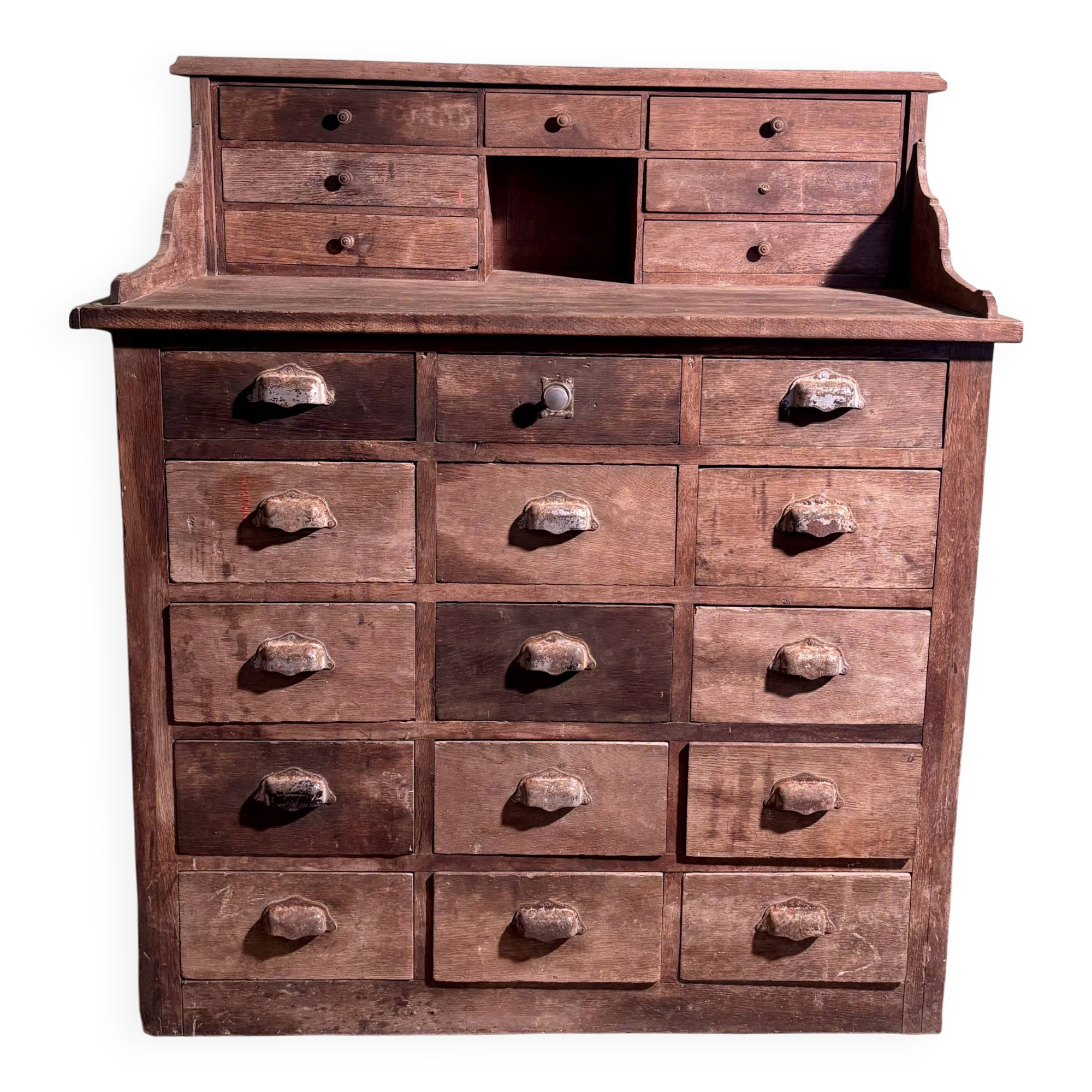 Antique solid wood workshop furniture with drawers