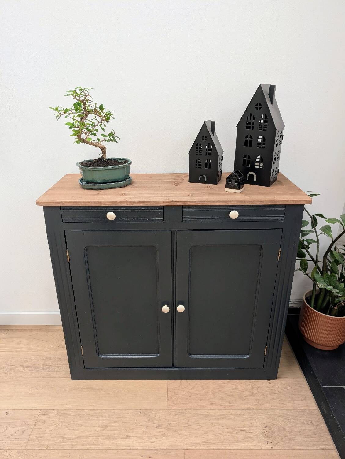 Midnight gray Parisian sideboard