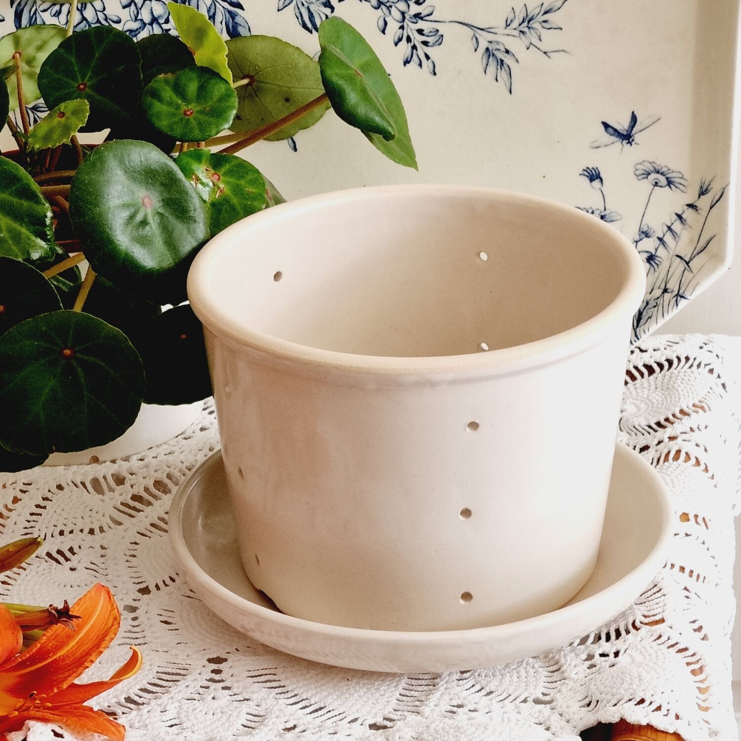 Pot faisselle beige sandstone