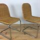 Vintage cantilever chairs in chrome and rattan