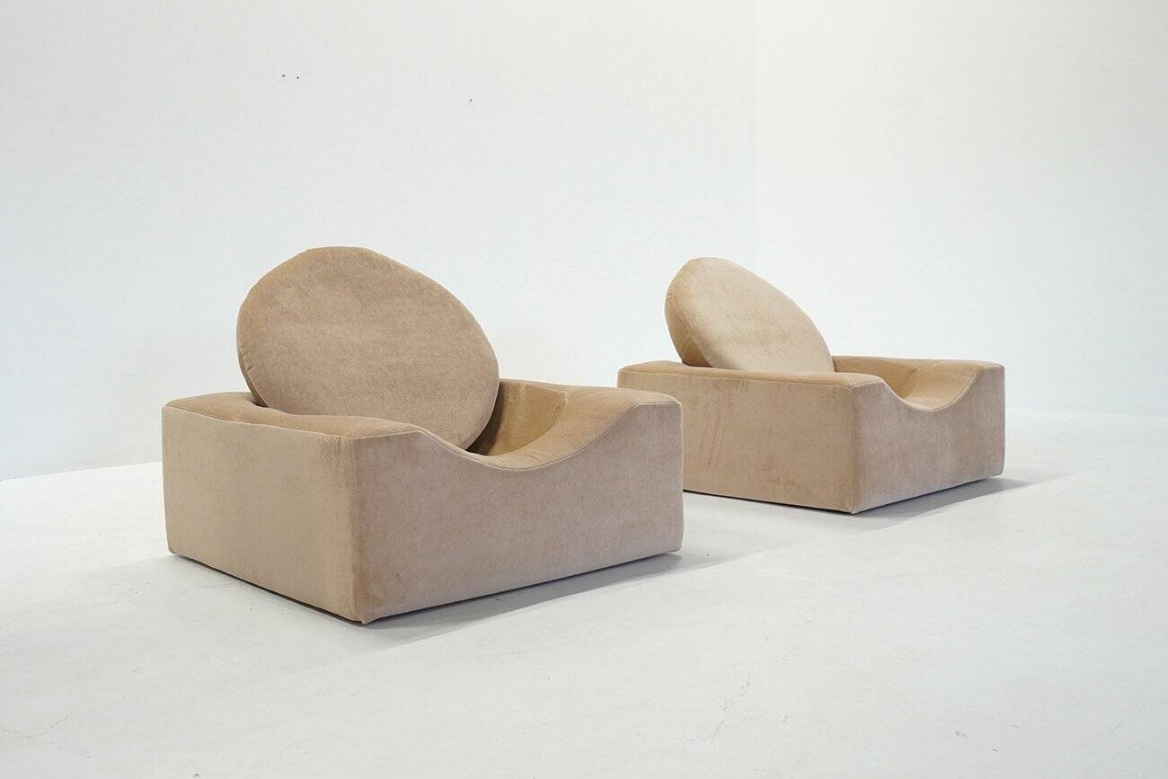 Modernist Lounge Chairs, France, 1970s, Set of 2