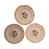 Trio of dessert plates Creil Montereau