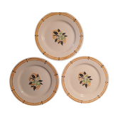 Trio of dessert plates Creil Montereau
