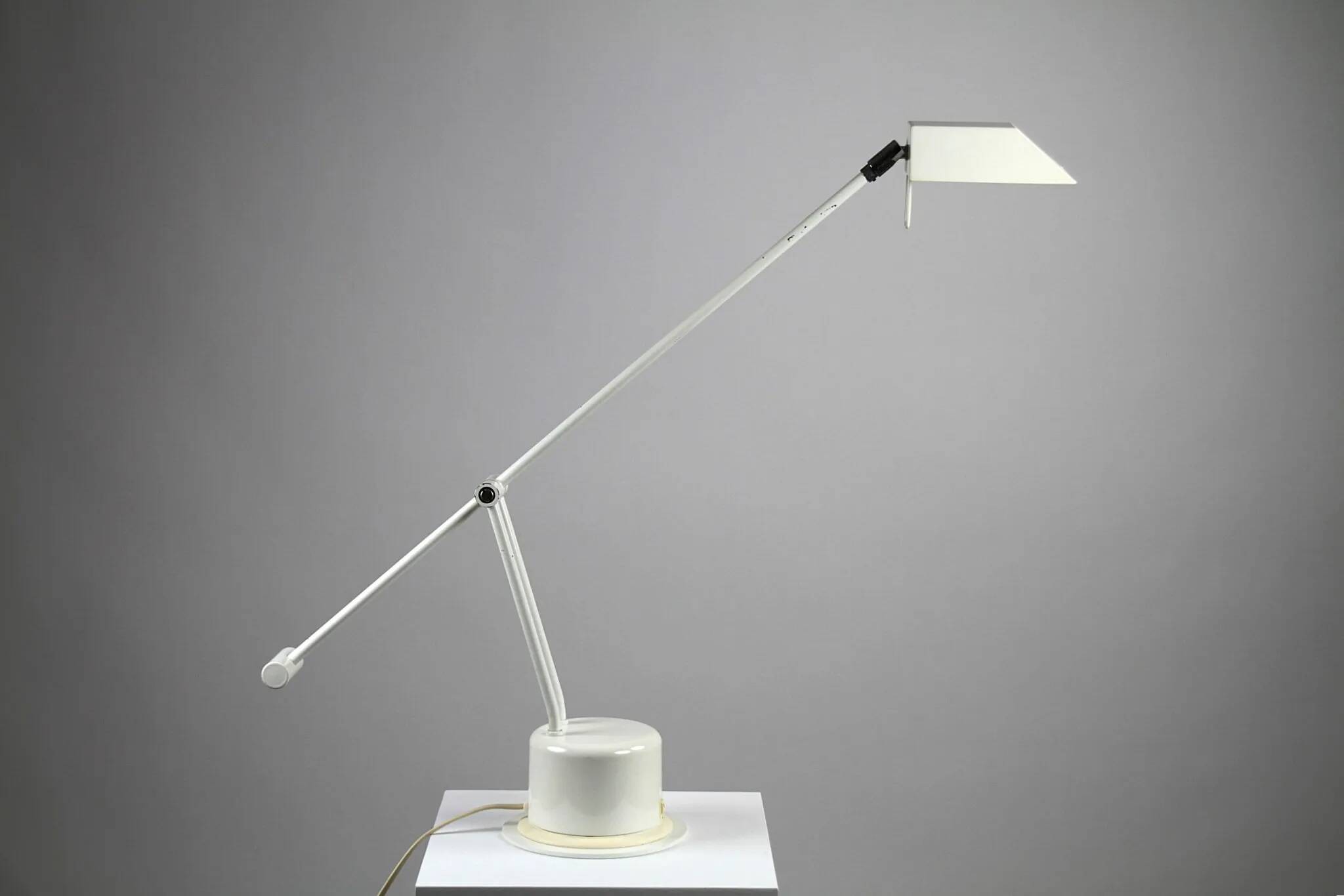 Minimalist White Adjustable Desk Lamp by Massive, Belgium — 1980s