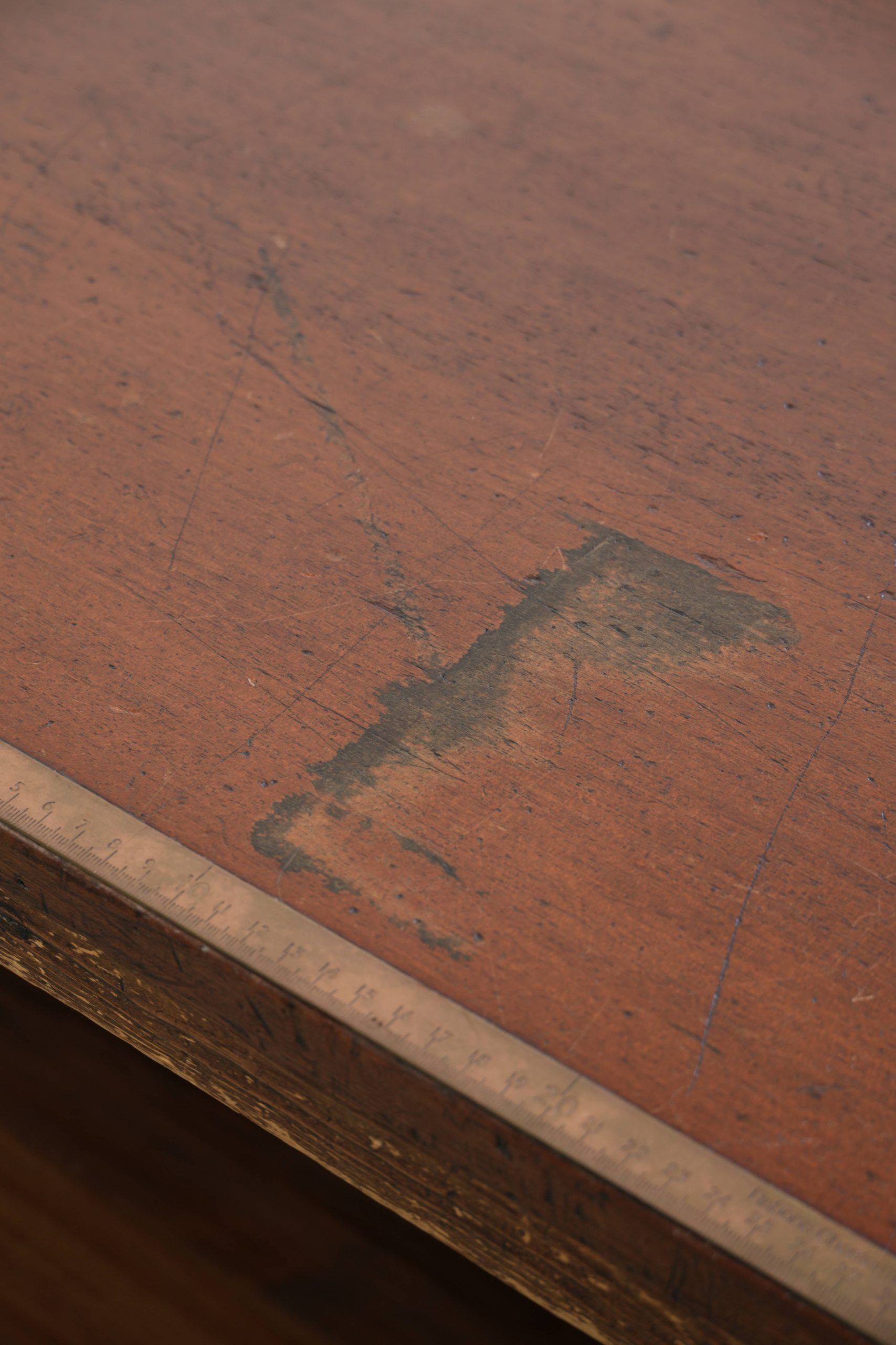 Large antique English shop counter / fabric counter from the 19th century